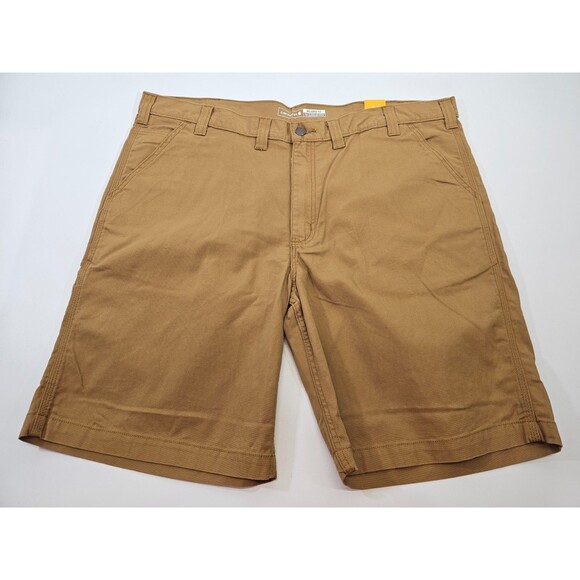 Carhartt Men's 44 Relaxed Fit Rigby 10" Dungaree Shorts Rugged Flex Tan New NWT - Picture 1 of 8